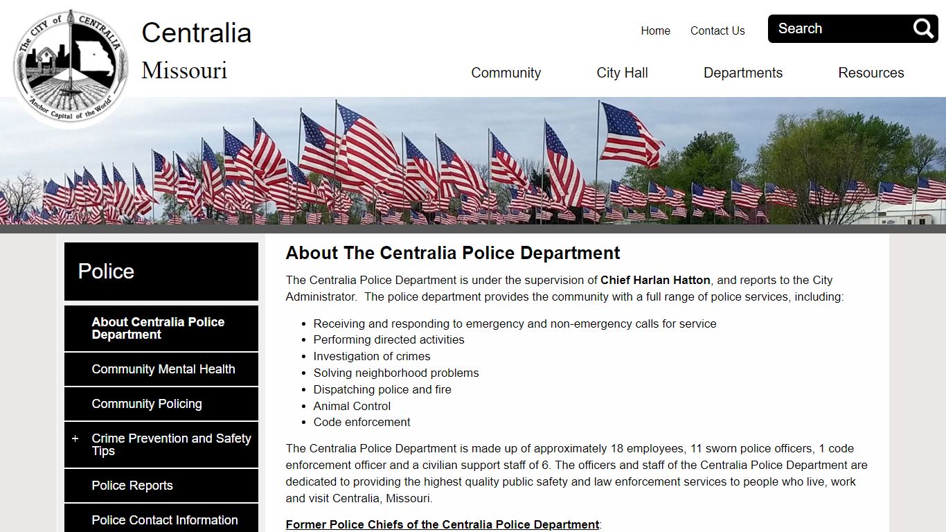 About The Centralia Police Department